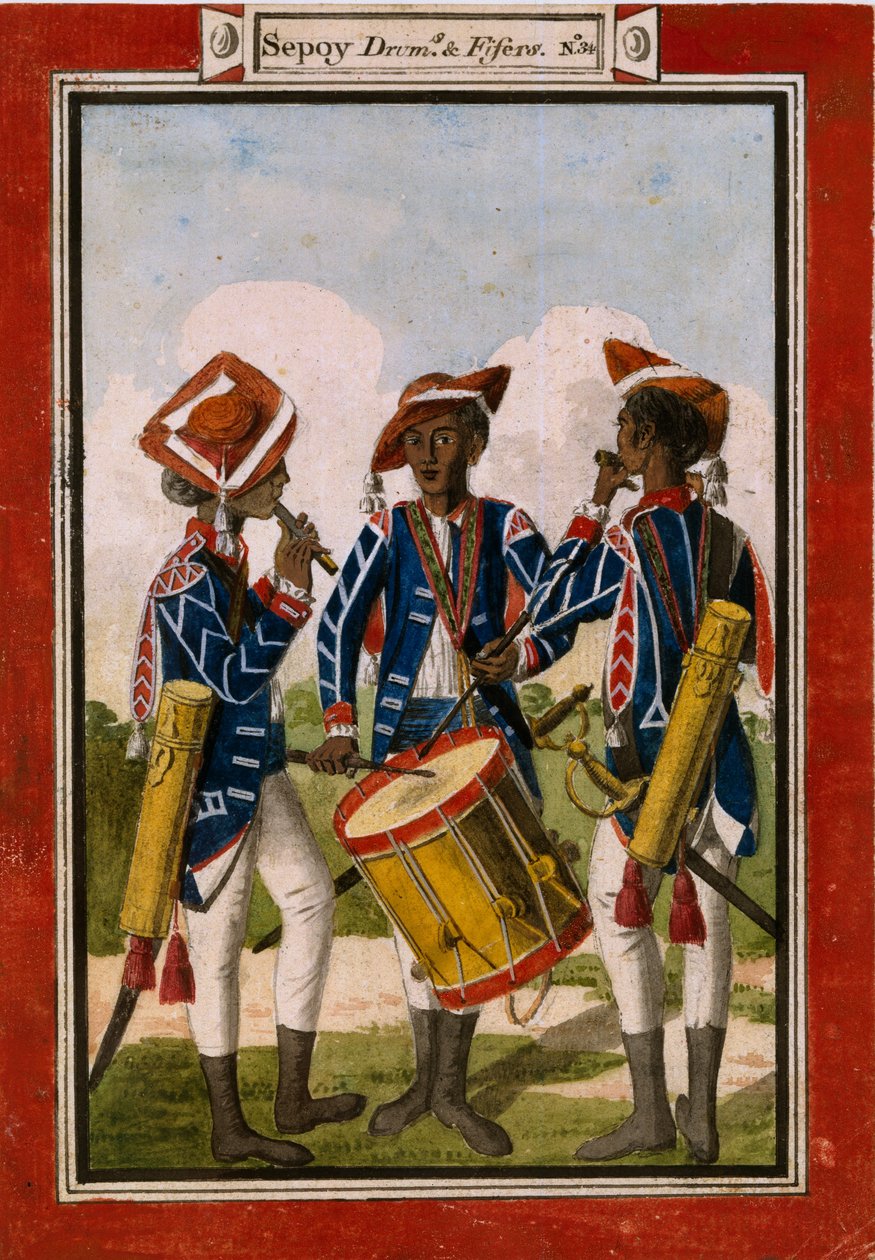 Bębny i fifery Sepoy autorstwa Unknown artist