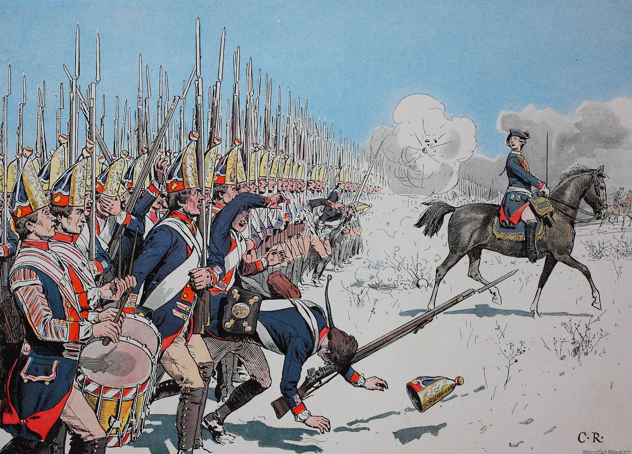 Wojna siedmioletnia między 1756 a 1763, bitwa pod Leuthen, 4 grudnia 1757, wojska pruskie autorstwa Unknown artist