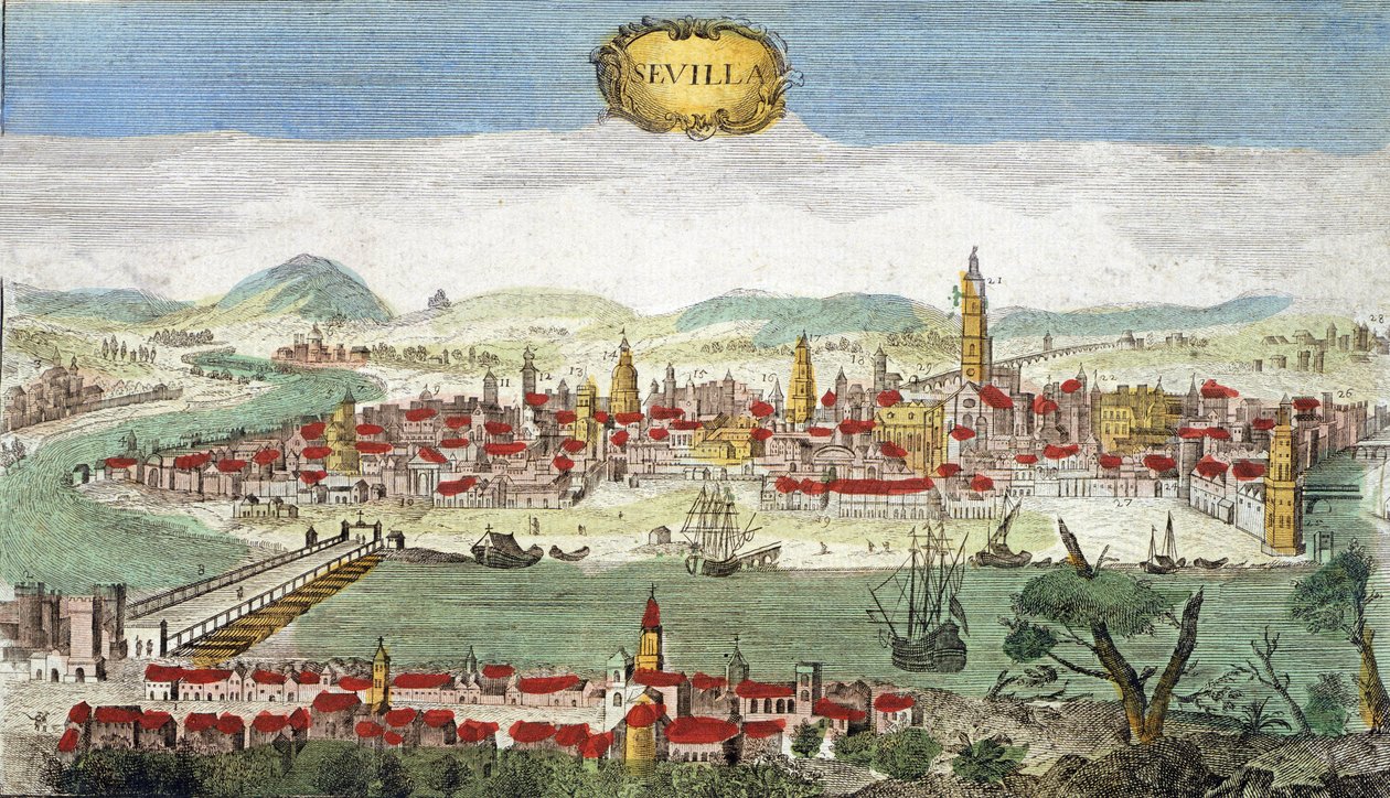 Sewilla - Widok Sewilli - Hiszpania XVIII Wiek - autorstwa Unknown artist