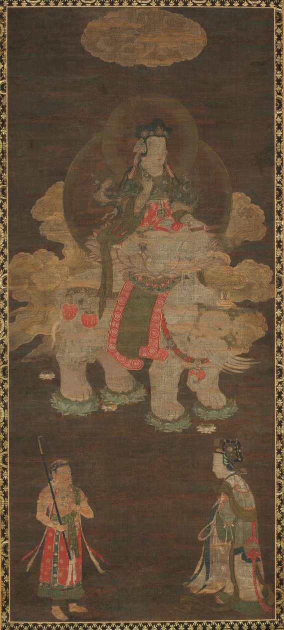 Triada Siakjamuniego: Budda z udziałem Mandziuśriego i Samantabhadry (bodhisattwy ze słoniem) autorstwa Unknown artist