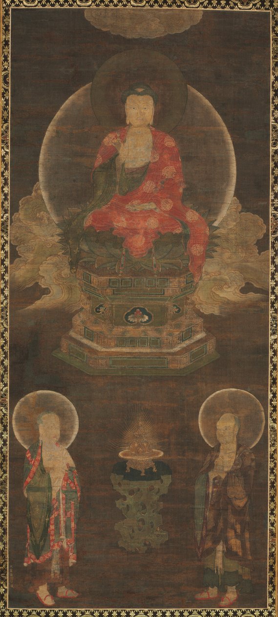 Triada Siakjamuniego: Budda z udziałem Mandziuśriego i Samantabhadry (Buddy) autorstwa Unknown artist
