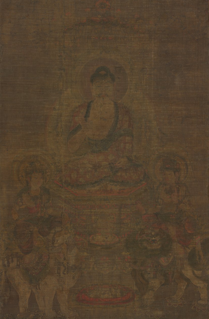 Triada Siakjamuniego: Budda z udziałem Mandziuśriego i Samantabhadrę autorstwa Unknown artist