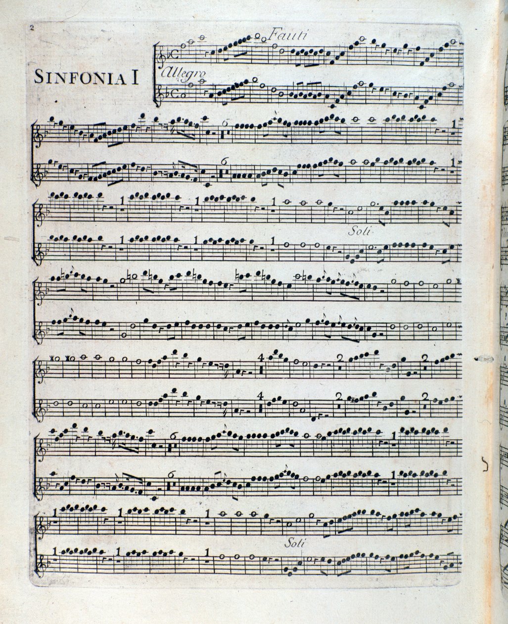 Nuty na flet w I symfonii Sei sinfonie a piu strumenti op. 5 autorstwa Francois Josepha Gosseca autorstwa Unknown artist