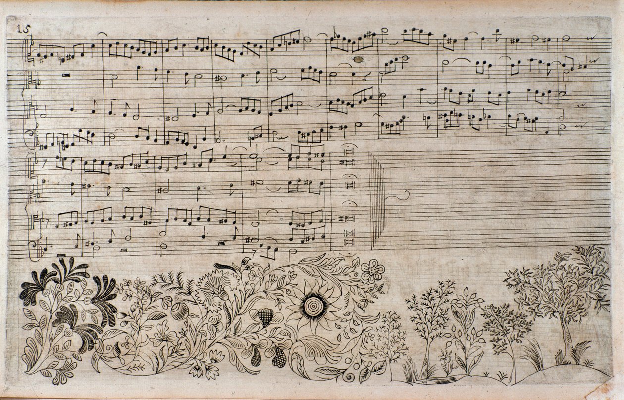 Nuty do Sztuka fugi, zakończenie kontrapunktu 5, Johann Sebastian Bach autorstwa Unknown artist