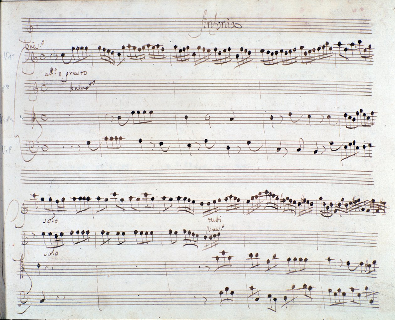 Strona z nutami do Koronacji Dariusza Giuseppe Aldrovandiniego (1703) autorstwa Unknown artist