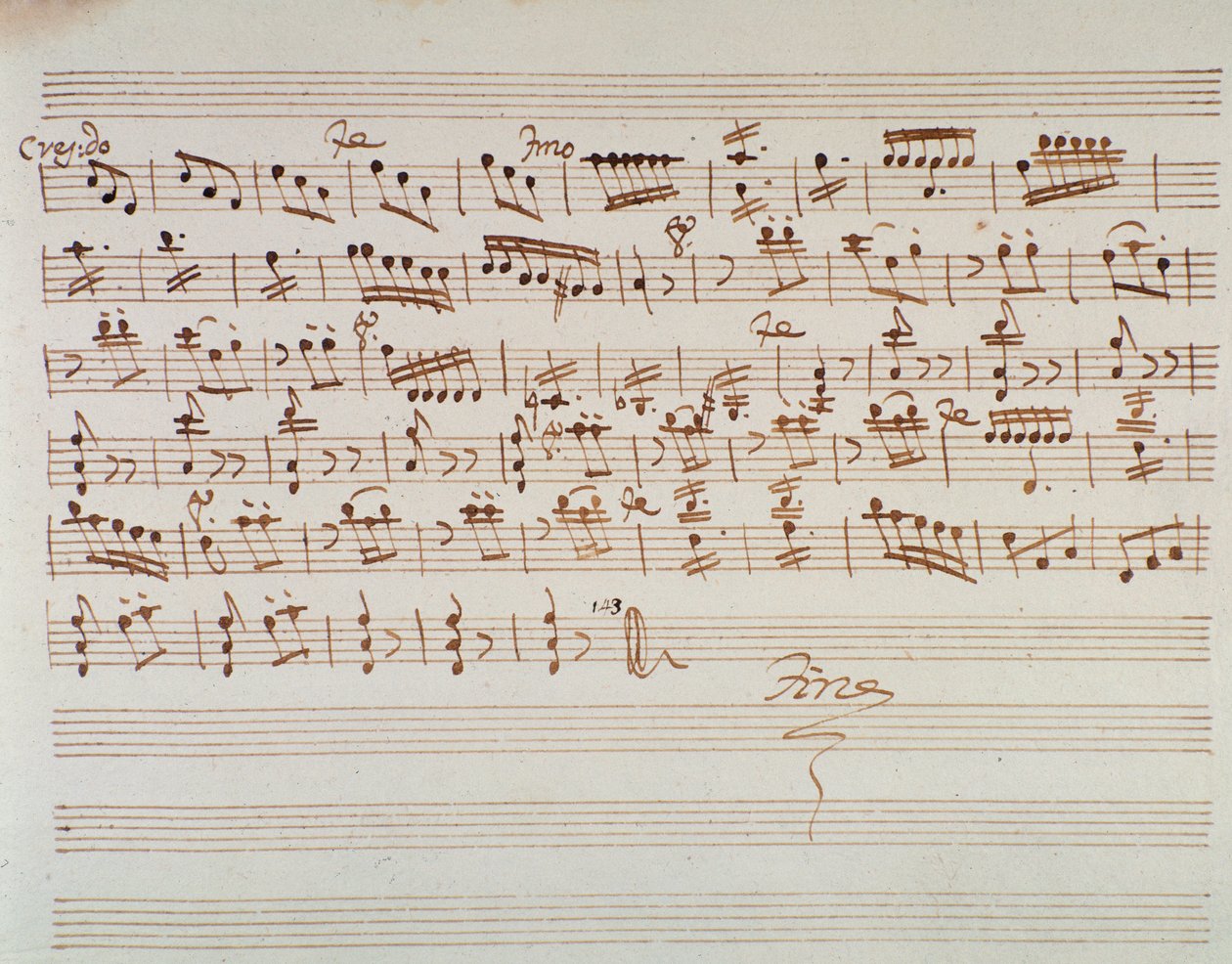 Strona z nutami na pierwsze skrzypce na otwarcie Mitrydate, król Pontu, opery Mozarta (1770) autorstwa Unknown artist