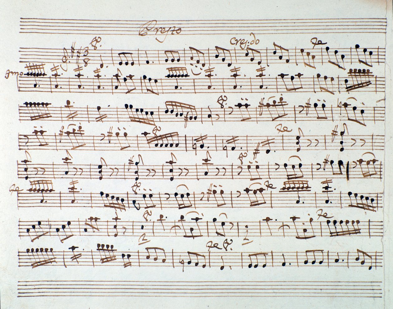 Strona z nutami na pierwsze skrzypce na otwarcie Mitrydate, król Pontu, opery Mozarta (1770) autorstwa Unknown artist