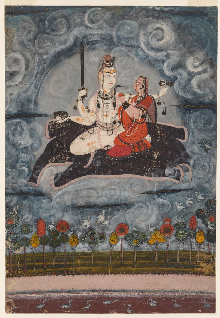 Shiva i Devi o kryjówce Gajasury autorstwa Unknown artist