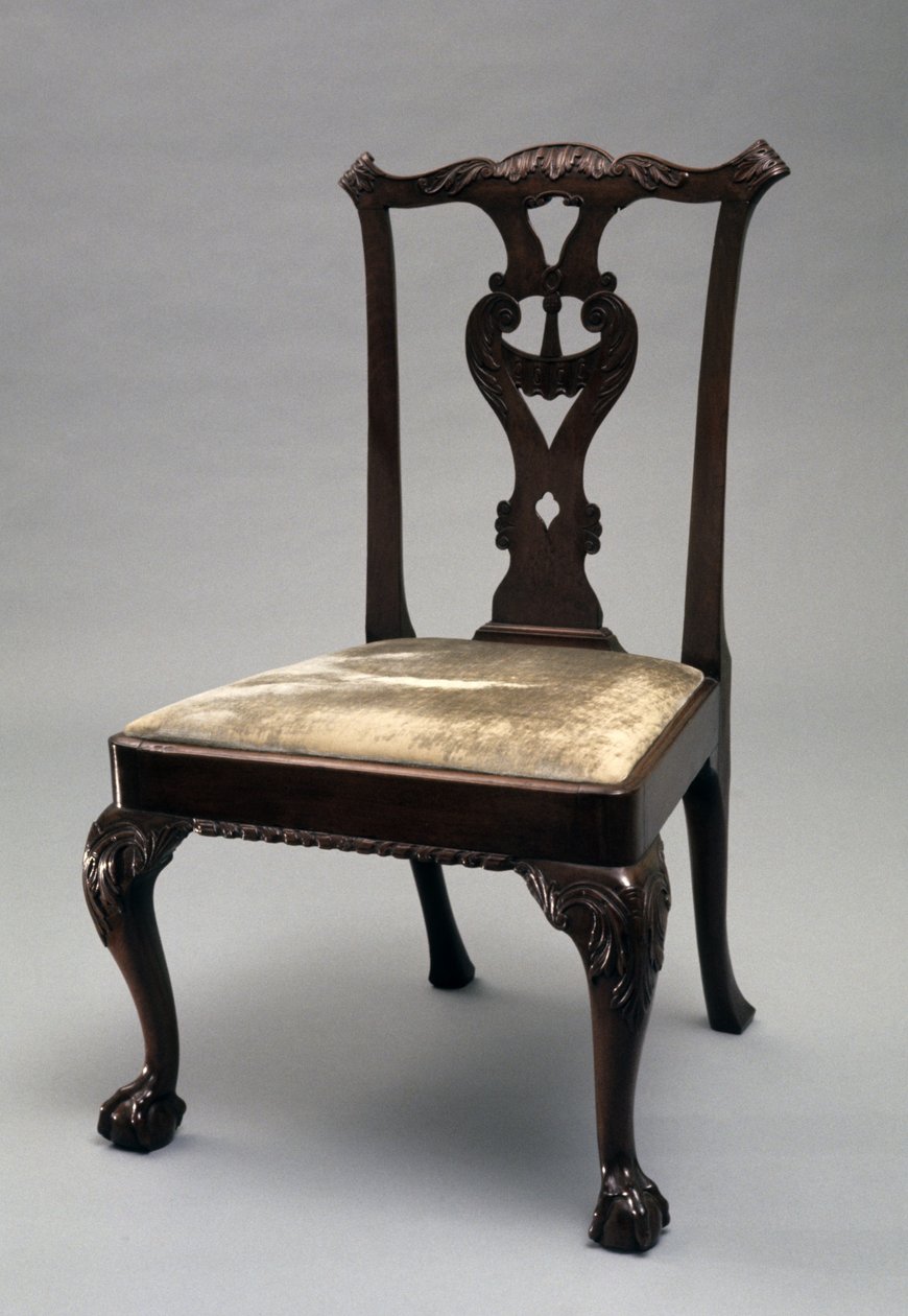 Krzesło boczne, ok. 1760-1790 (mahoń i wiśnia) autorstwa Unknown artist