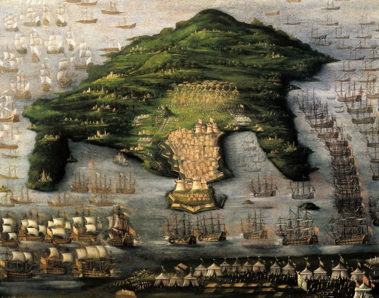 Oblężenie Korfu, Grecja, nieznany artysta autorstwa Unknown artist