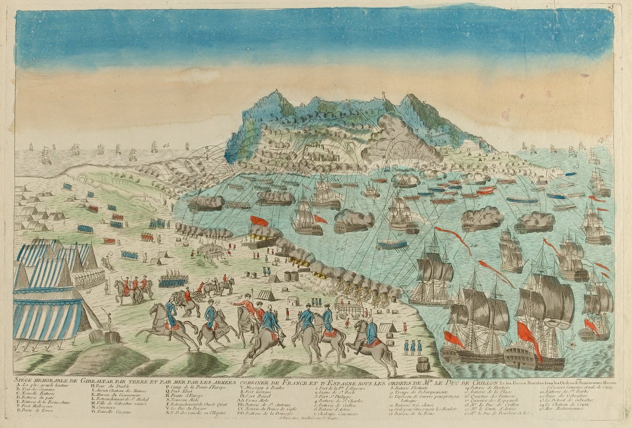 Oblężenie Gibraltaru, 1782 autorstwa Unknown