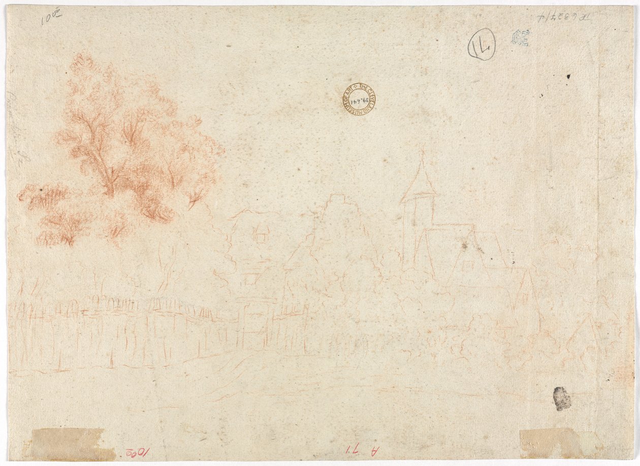 Szkic wioski (verso) autorstwa Unknown artist