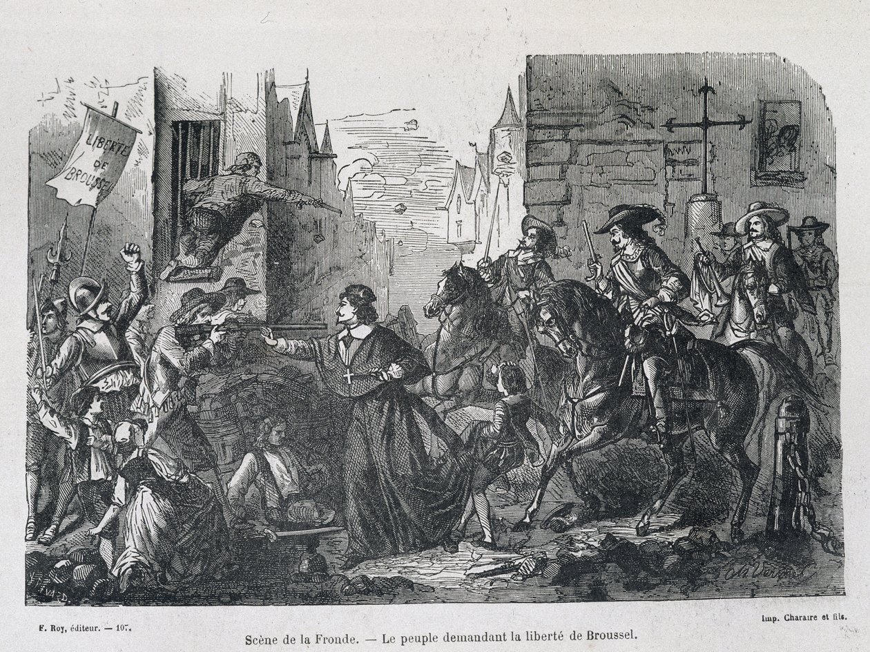 Scena Sling - Ludzie wzywający do wolności Brousel w 1648 r. autorstwa Unknown artist