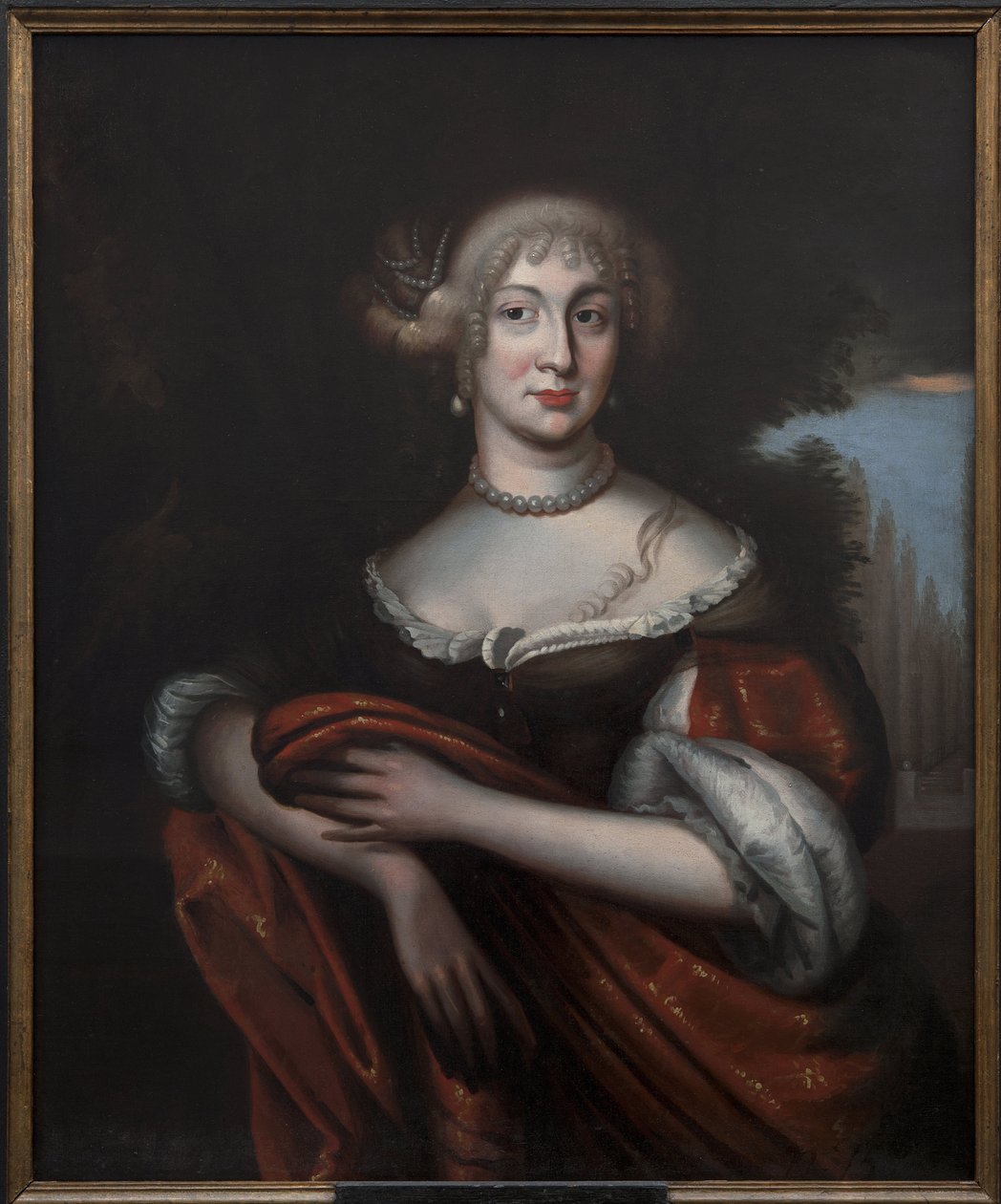 Sophie Amelie de Nassau Siegen, Księżniczka Niemiecka, Księżna Kurlandii (Łotwa) - Portret hrabiny Sophie Amalie z Nassau-Siegen (1650-1688), Księżna Kurlandii, Anonimowa. Olej na płótnie. Wymiary: 90x74cm. Muzeum Narodowe w Sztokholmie autorstwa Unknown artist