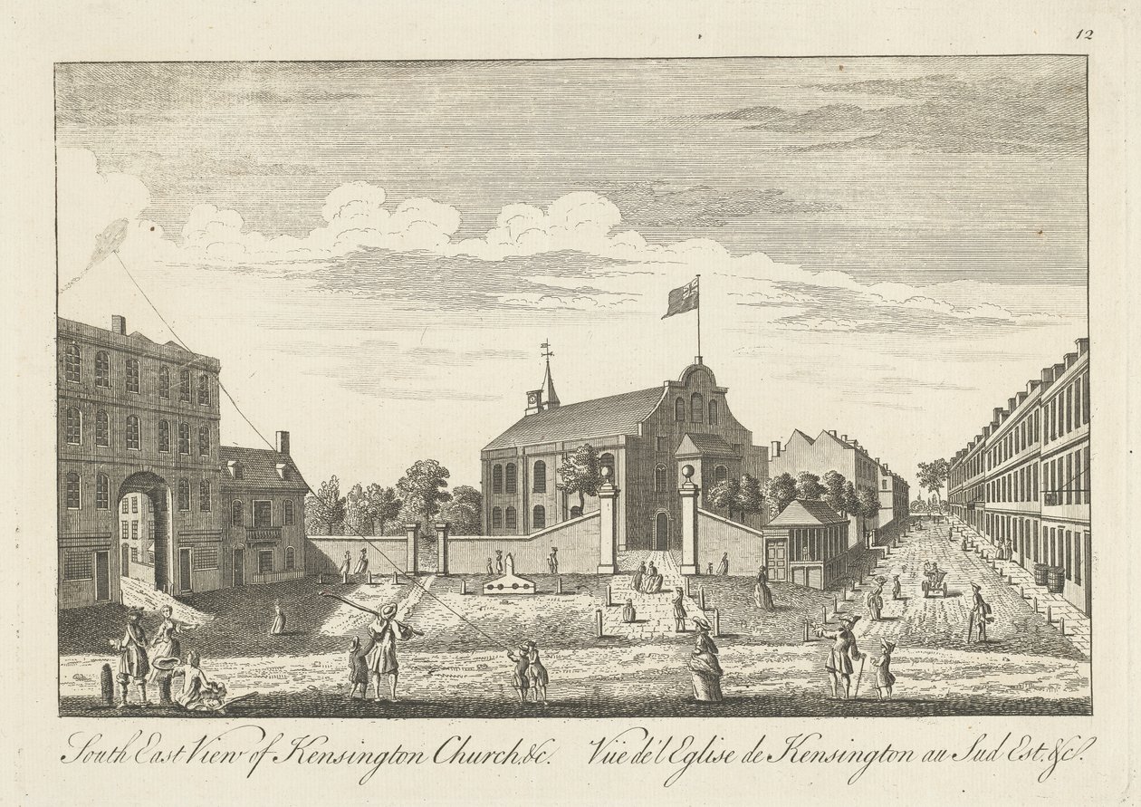 Południowo-wschodni widok kościoła Kensington autorstwa Unknown artist