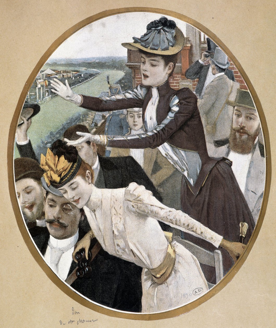 Widzowie na wyścigach autorstwa Unknown artist