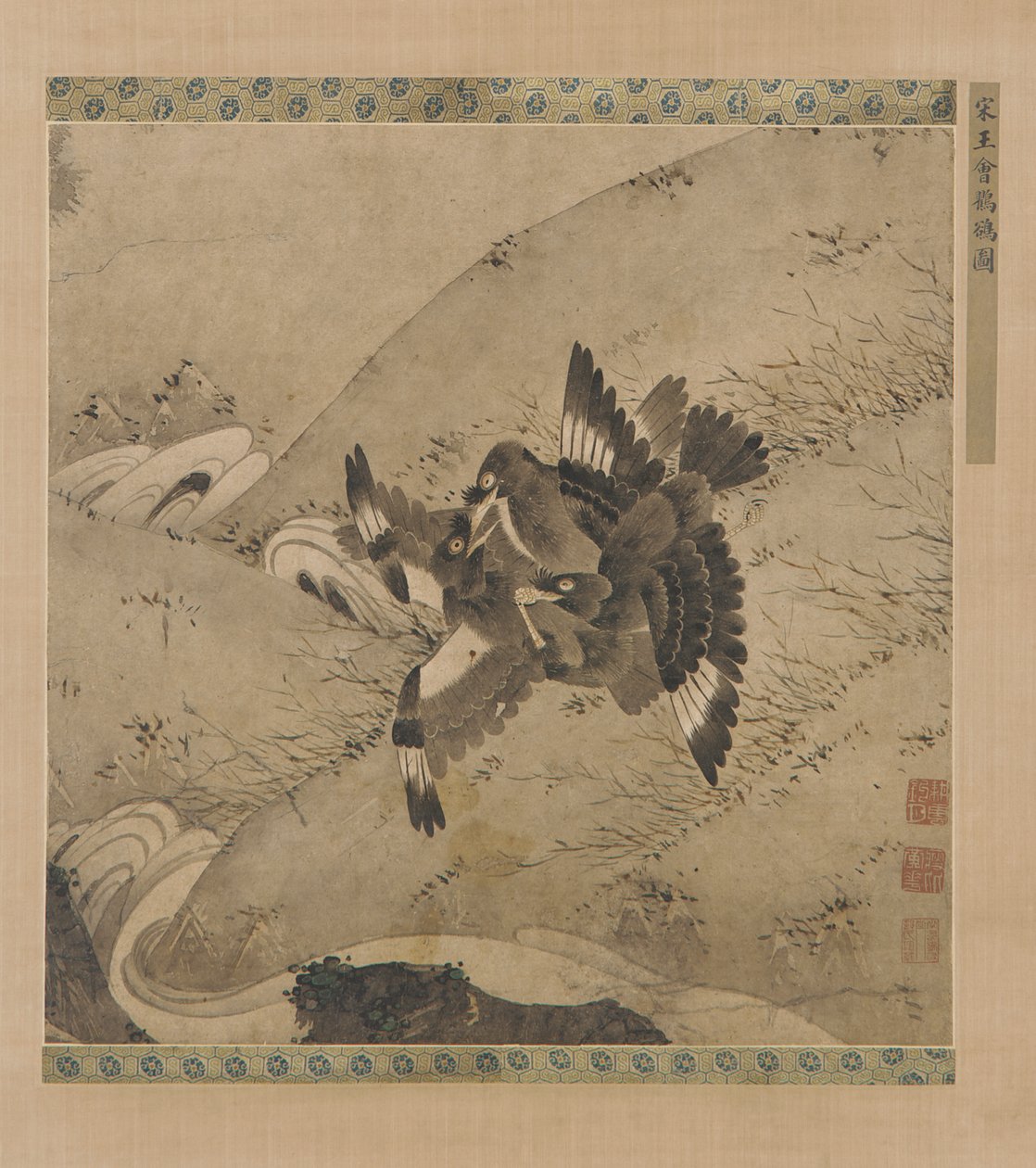 Kłótnia Mynas nad potokiem autorstwa Unknown artist
