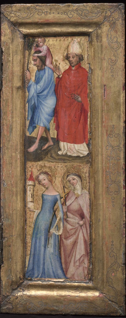 św. Krzysztofa i św. Erazma; Św. Barbara i inna święta kobieta autorstwa Unknown artist