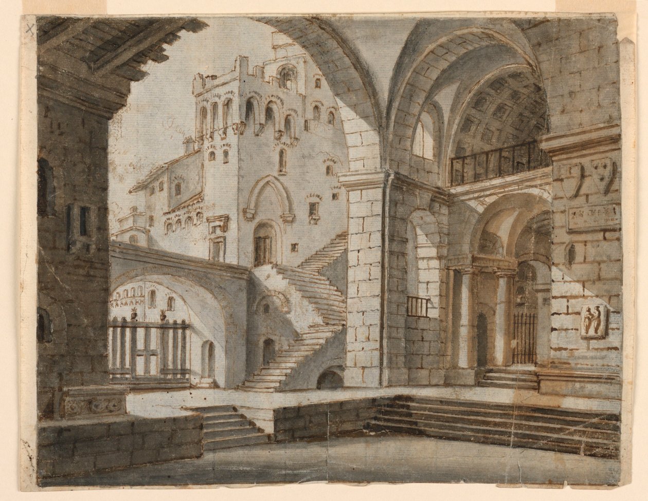 Scenografia: Dwór w gotyckim zamku autorstwa Unknown artist