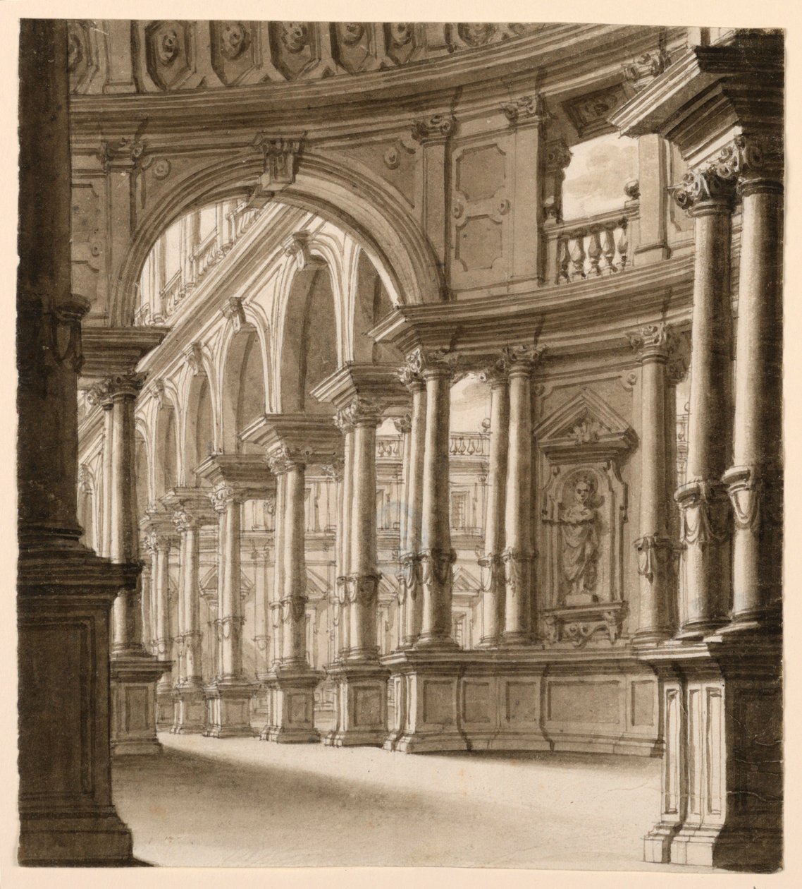 Scenografia, Wnętrze renesansowego portyku autorstwa Unknown artist