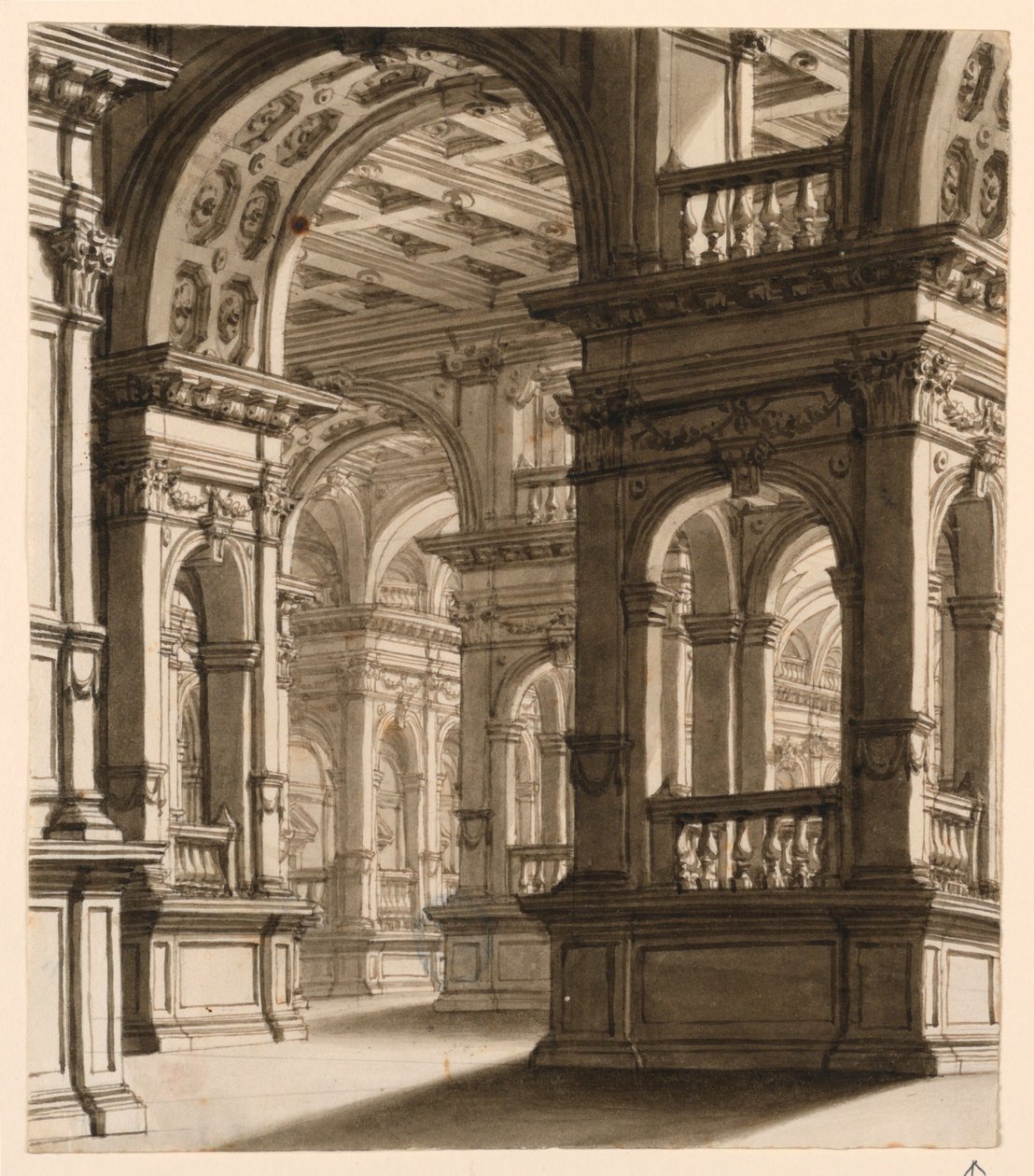 Scenografia, Wnętrze renesansowego portyku autorstwa Unknown artist