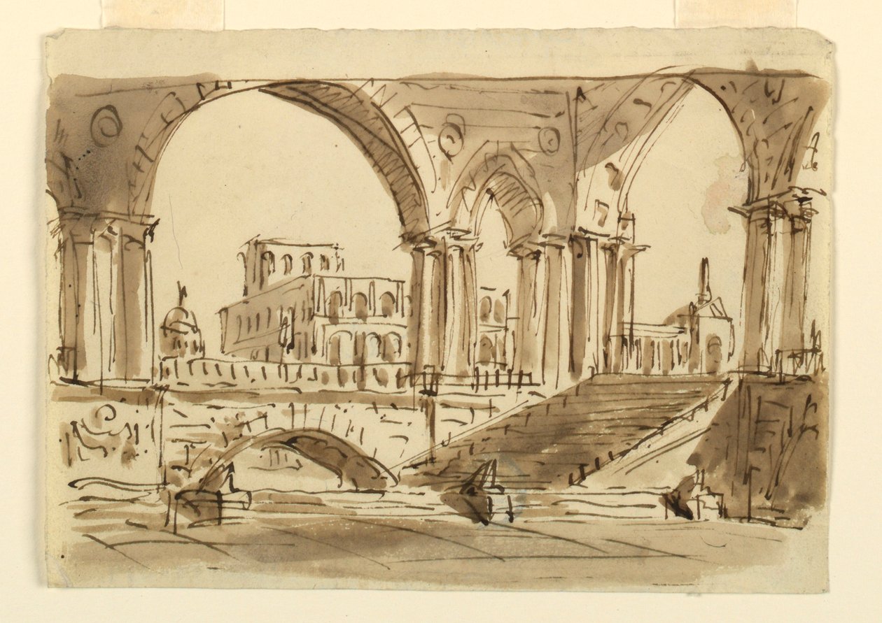Scenografia, Portyk i Schody autorstwa Unknown artist