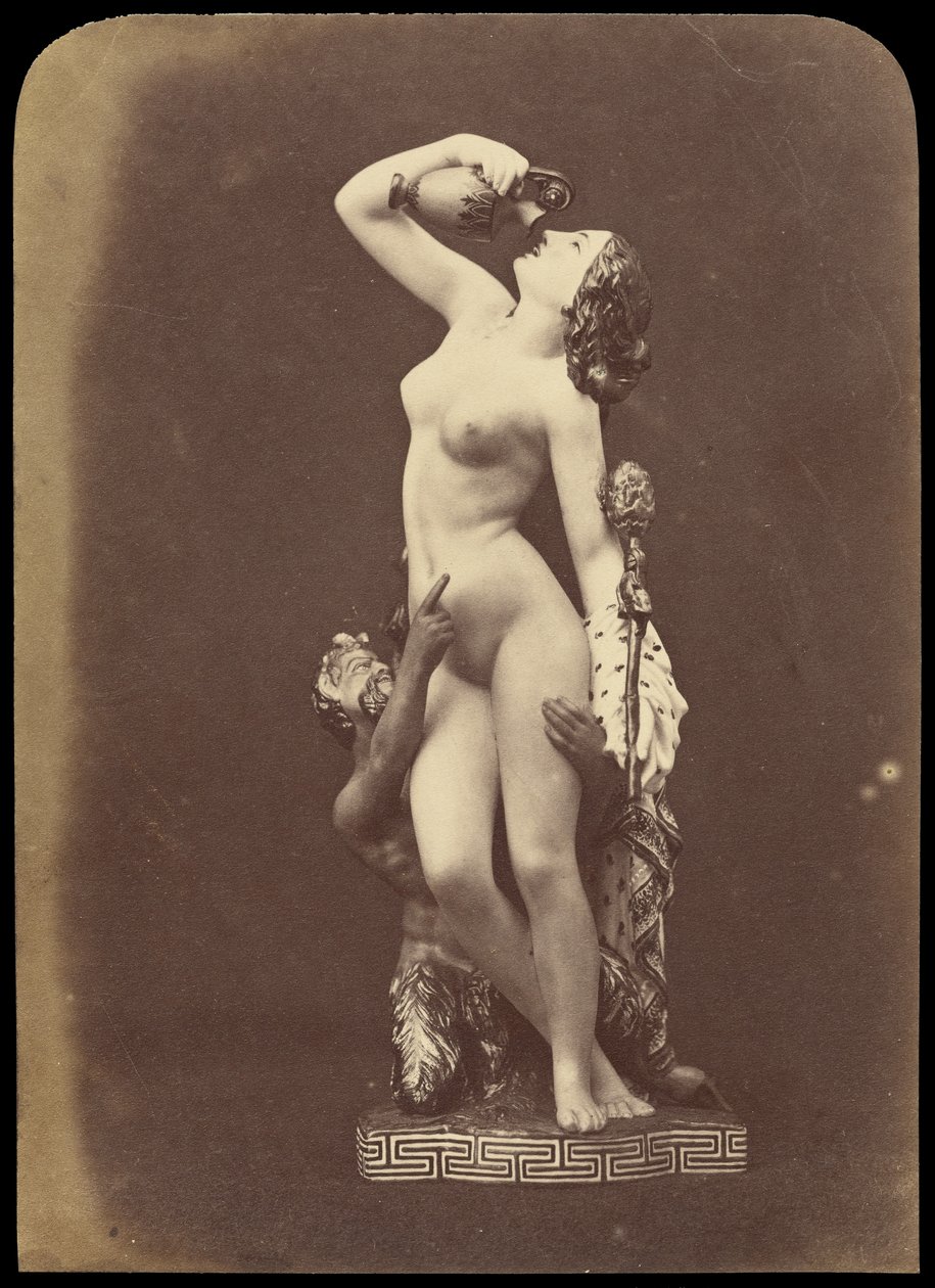 [Posąg kobiety i satyra]. autorstwa Unknown artist