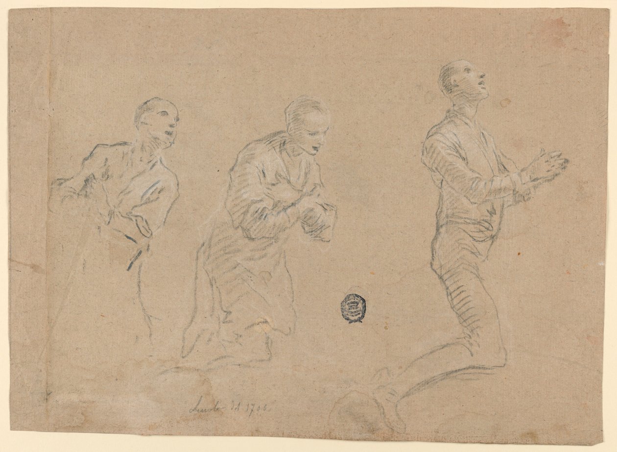 Studia a) Trzej klęczący pasterze. (b) Dwa ramiona autorstwa Unknown artist