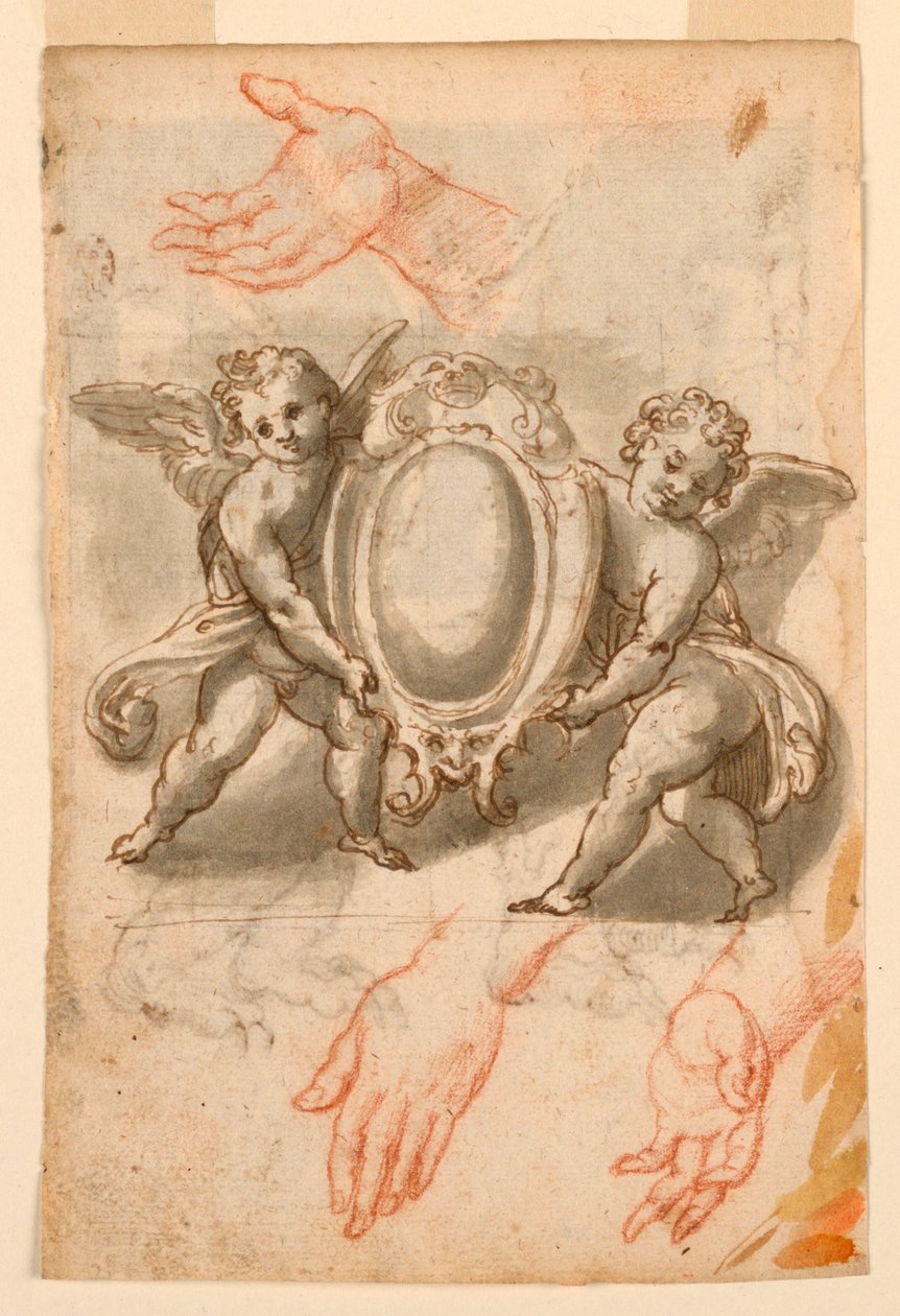Studia rąk i Putti z rozetą autorstwa Unknown artist