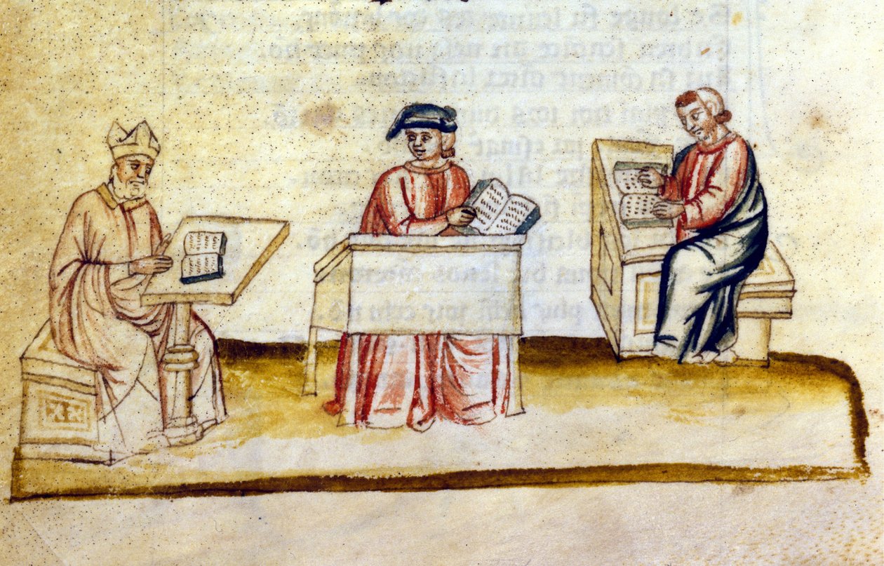 Gabinet w klasztorze. 14 wiek. Biblia Nazionale Marciana, Wenecja. autorstwa Unknown artist