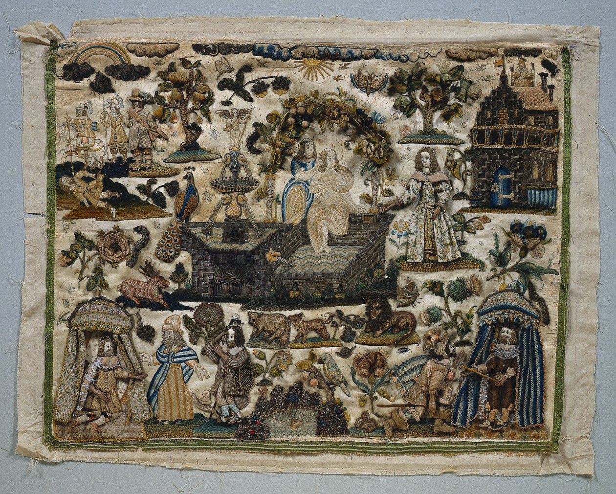 Panel Stumpwork: Historia Dawida i Batszeby autorstwa Unknown artist