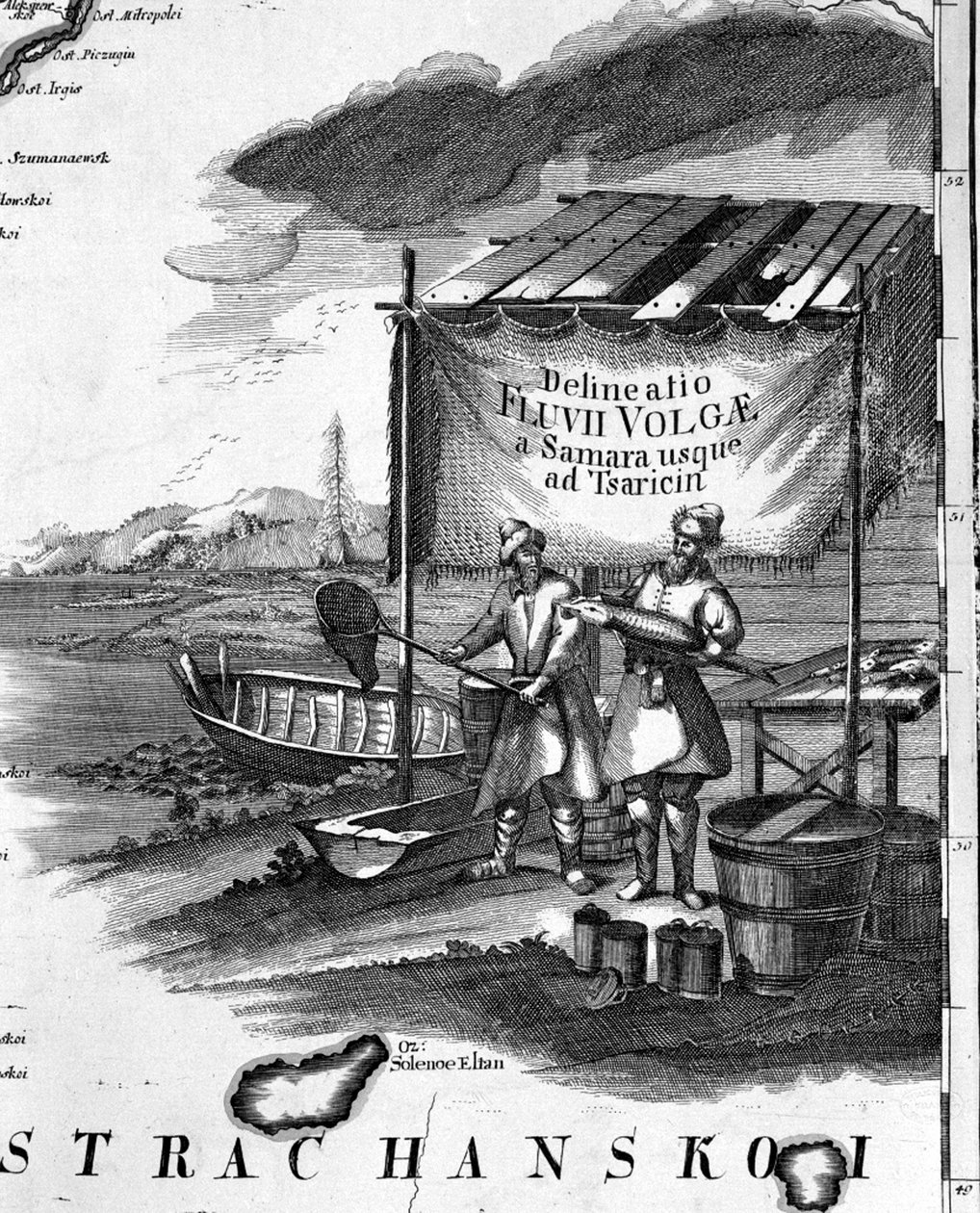 Łowienie jesiotra w Wołdze w XVIII wieku. autorstwa Unknown artist