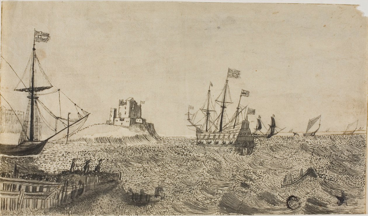 Szwedzkie łodzie u wybrzeży autorstwa Unknown artist