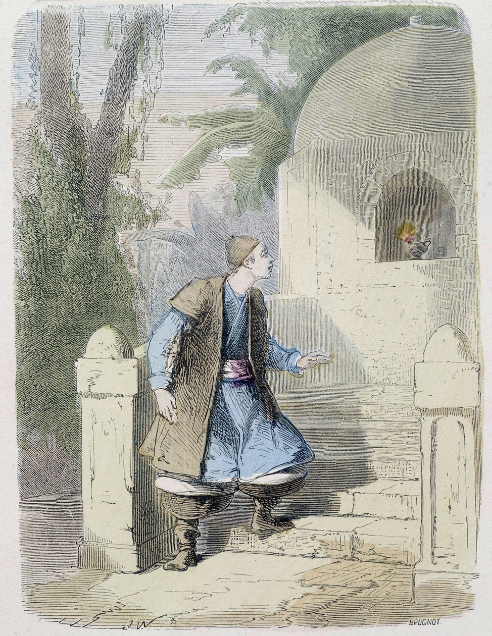 Opowieść: Aladyn biorący lampę w niszy - w „”Tysiąca i jednej nocy””, wyd. Emile Guérin, opowiedziany przez Md Boudeta, Paryż, b.d. autorstwa Unknown artist