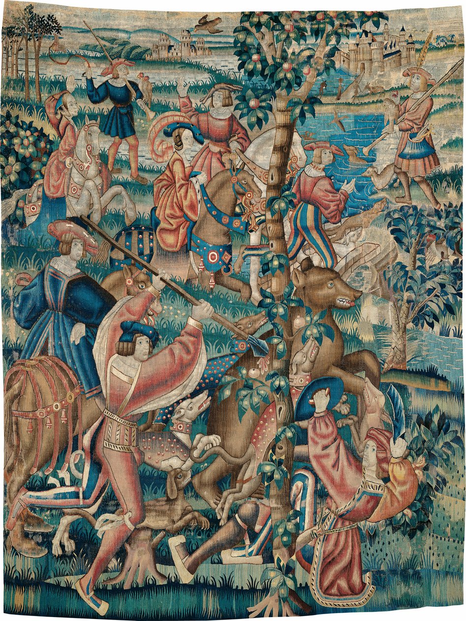 Gobelin (Polowanie na niedźwiedzia i sokolnictwo z serii polowań) autorstwa Unknown artist