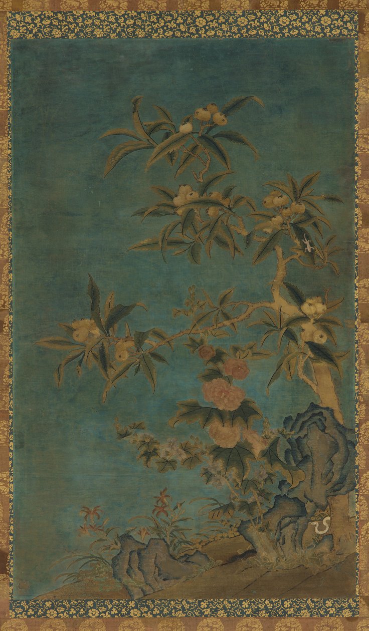 Gobelin: drzewa owocowe i malwy autorstwa Unknown artist