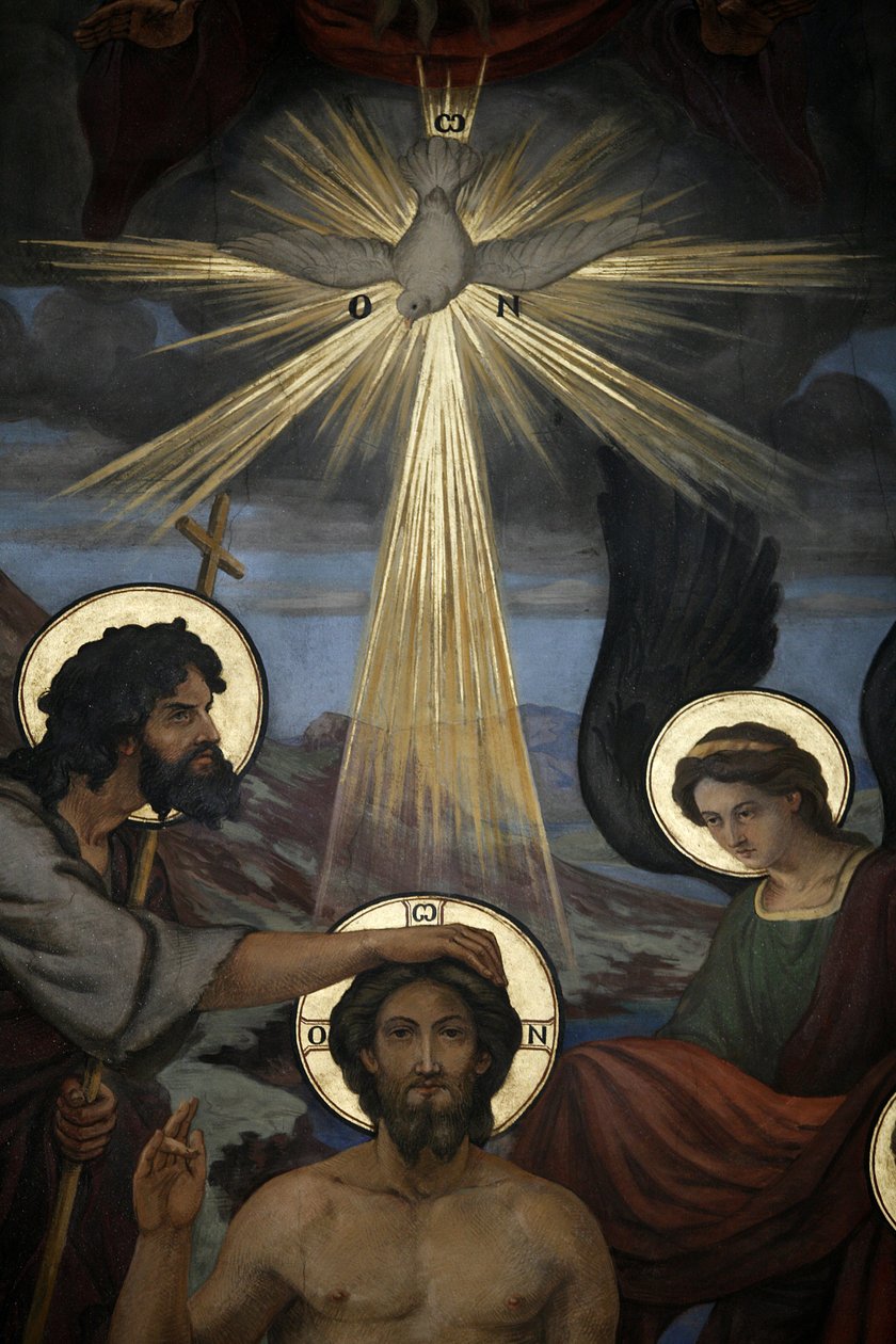 Chrzest Chrystusa, szczegół autorstwa Unknown artist