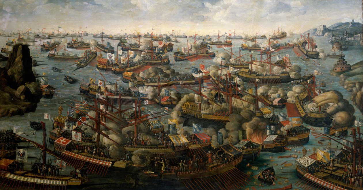 Bitwa pod Lepanto, 7 października 1571, koniec XVI wieku (olej na płótnie) autorstwa Unknown artist