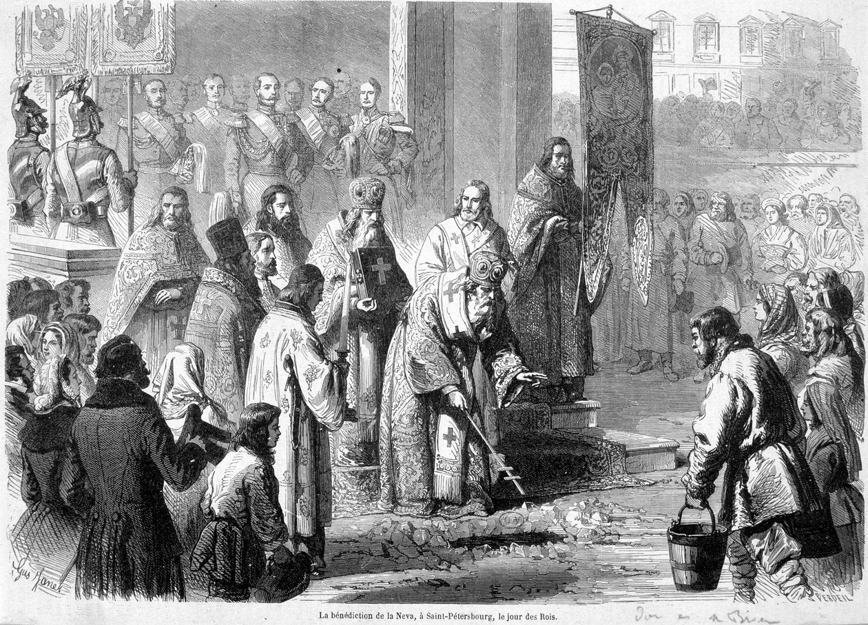 Błogosławieństwo Newy w Rosji w Dzień Królów. autorstwa Unknown artist