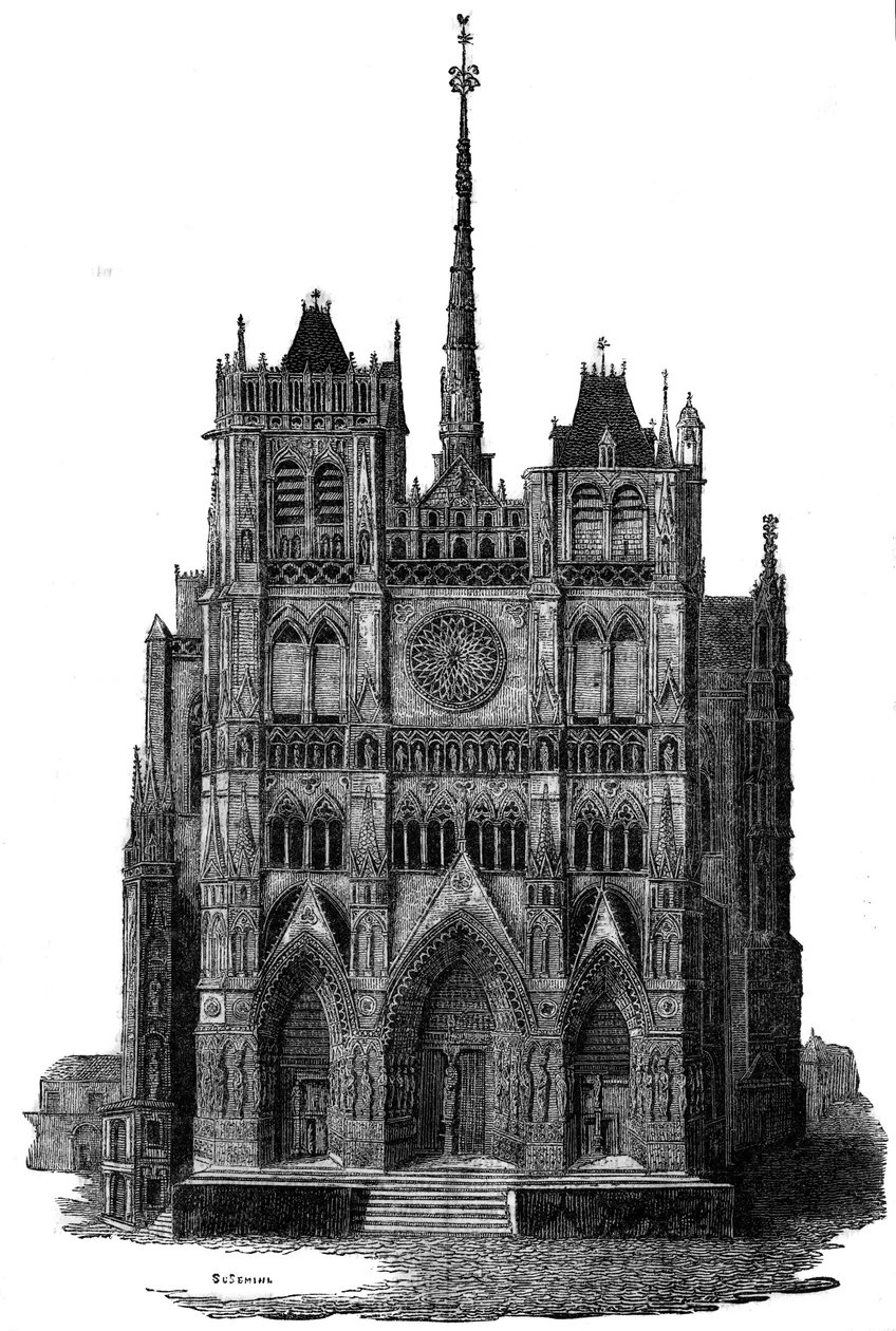 Katedra w Amiens w XIX wieku. autorstwa Unknown artist