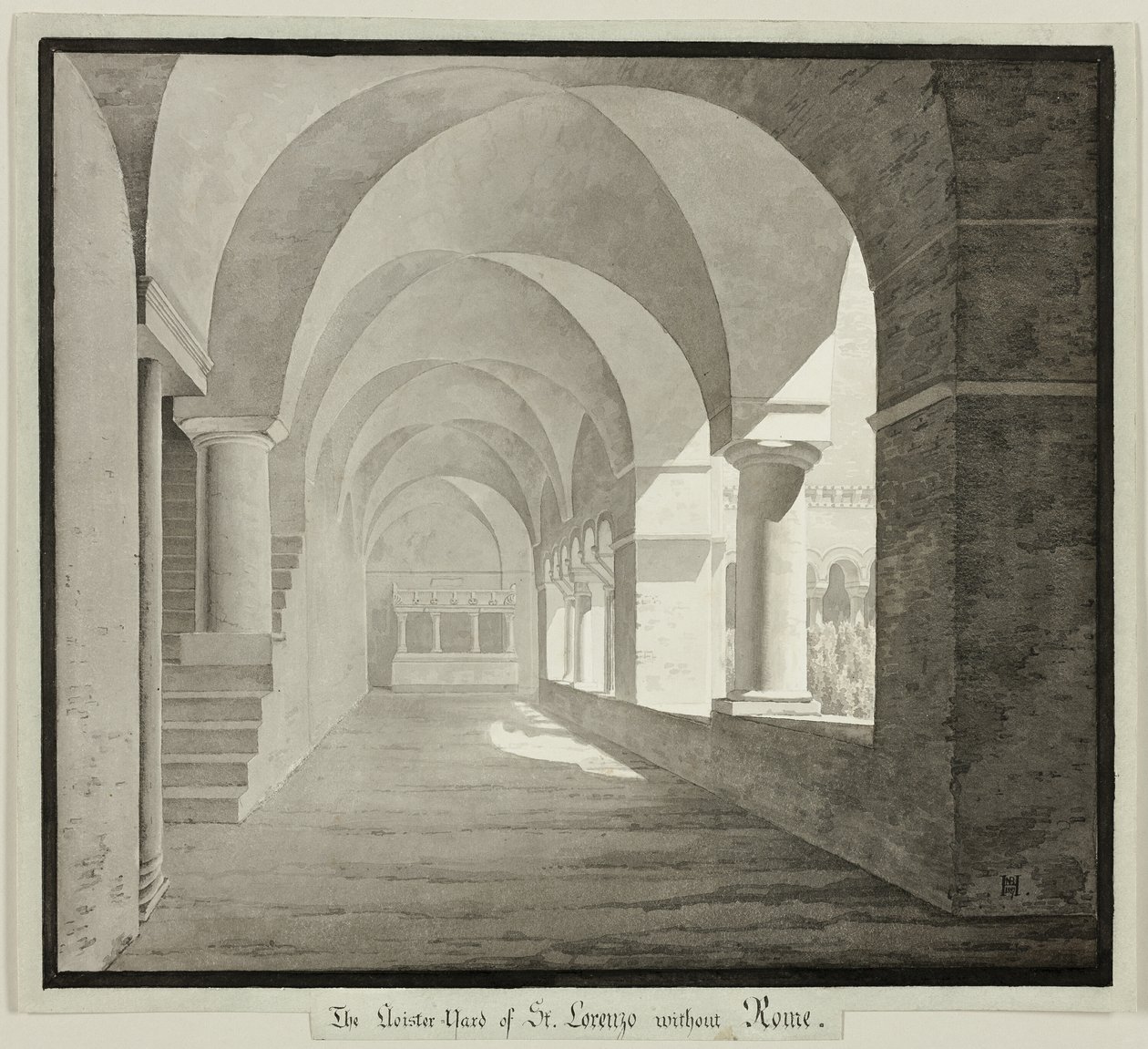Krużganek San Lorenzo Fuori le Mura, Rzym autorstwa Unknown artist