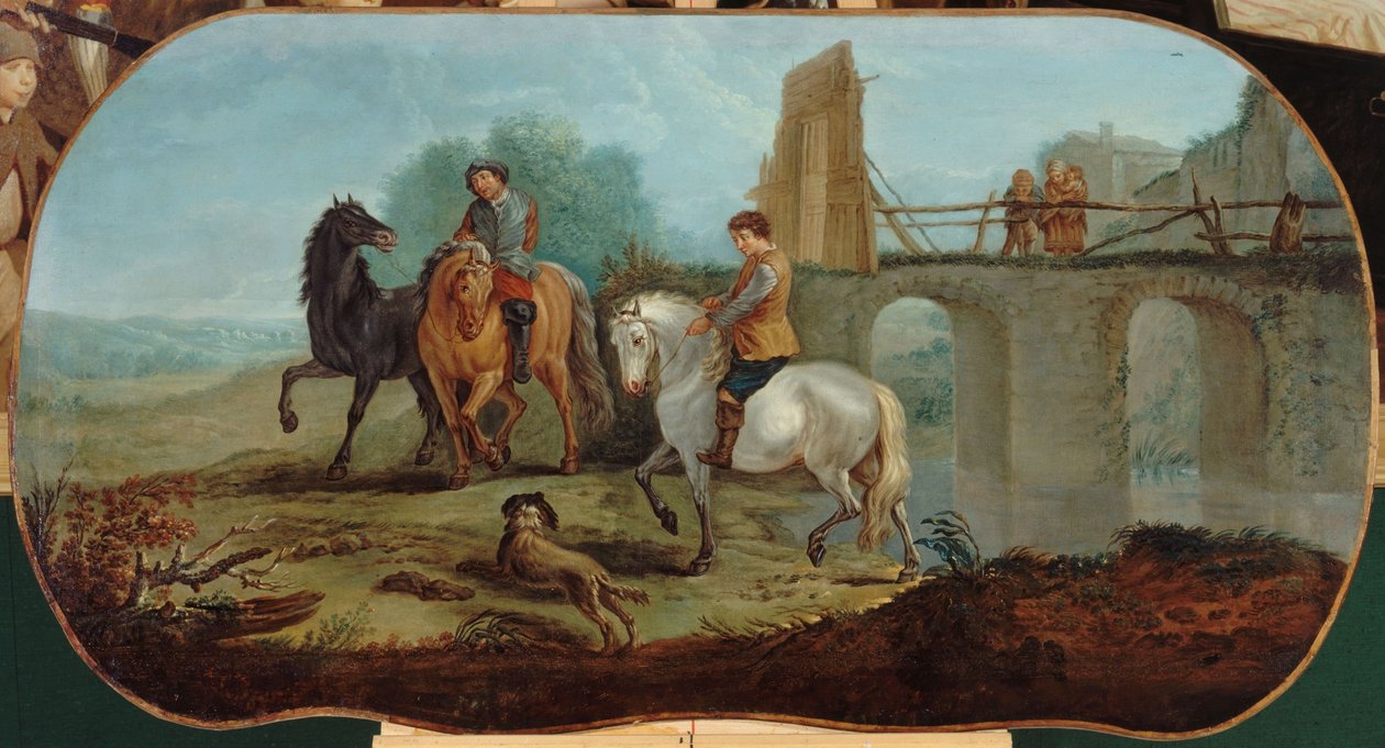 Ujeżdżanie koni, między 1701 a 1800 (olej na płótnie) autorstwa Unknown artist
