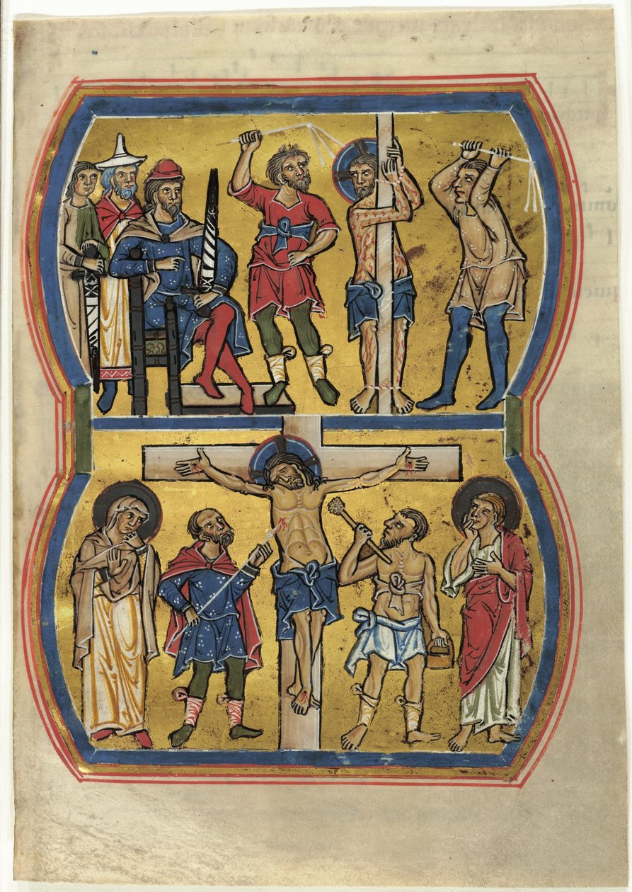 Biczowanie i Ukrzyżowanie, z Psałterza autorstwa Unknown artist