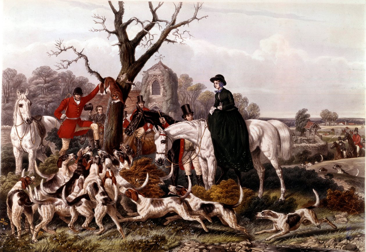 Grawerowanie polowania na lisy autorstwa Johna Fredericka Herringa (1795-1865) autorstwa Unknown artist