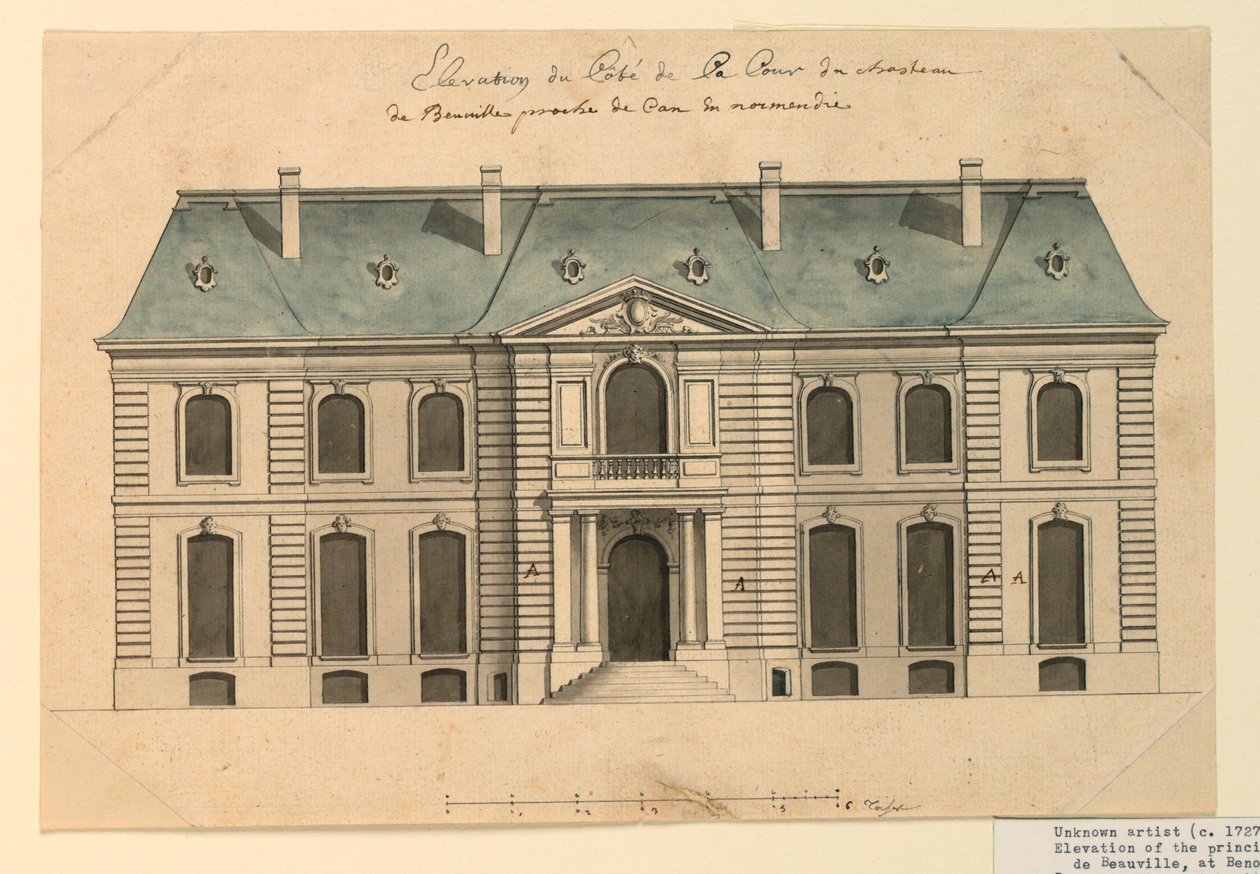 Elewacja frontowa willi w Benoille autorstwa Unknown artist