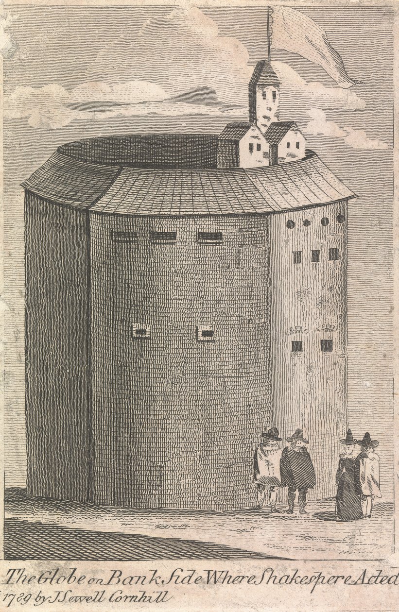 The Globe on Bank Side, gdzie działał Szekspir (wyd. J. Serrell); strona 10 (tom drugi) autorstwa Unknown artist