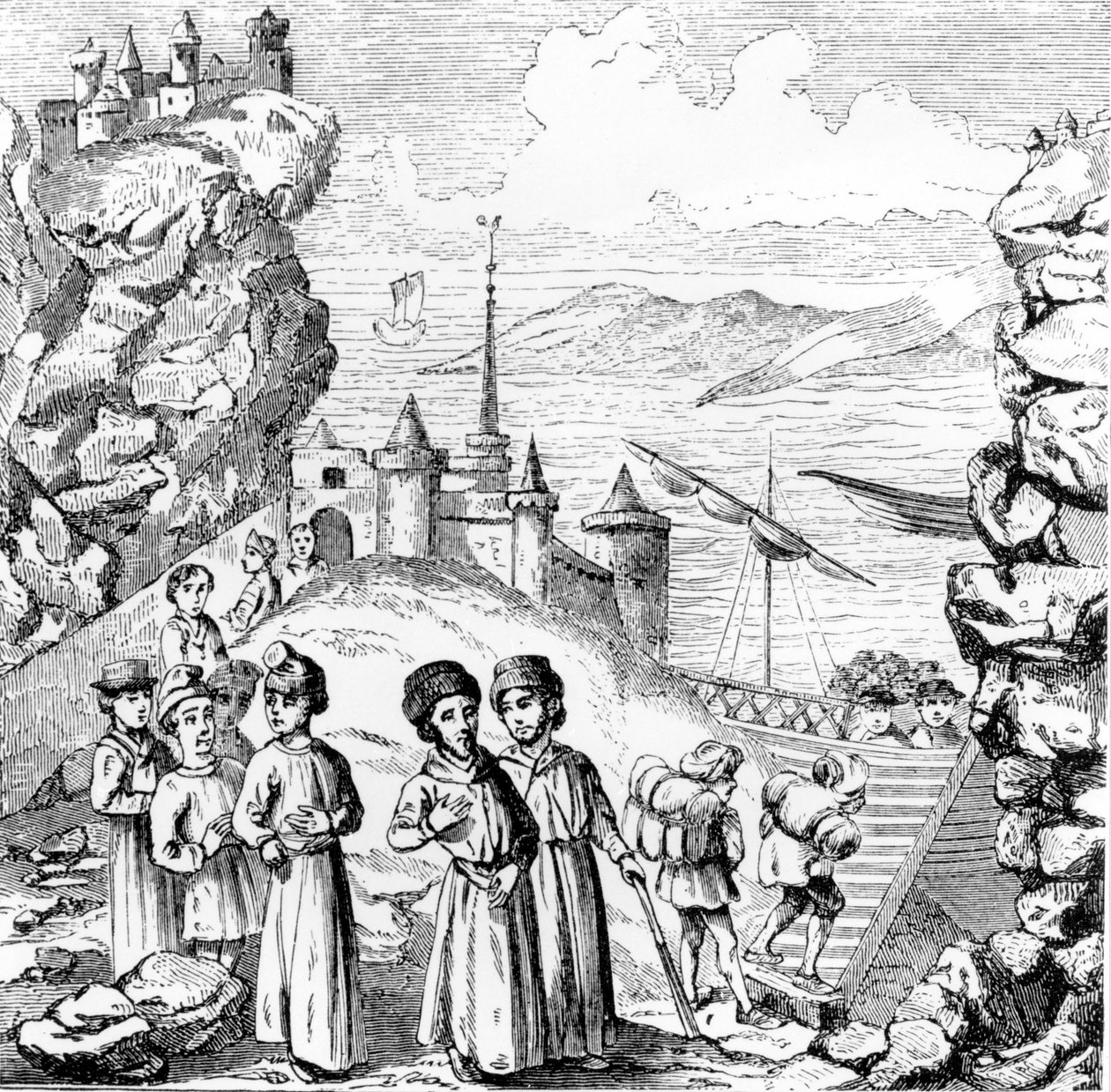 Żydzi polowali z Hiszpanii. Reprodukcja ryciny z początku XVII wieku. autorstwa Unknown artist