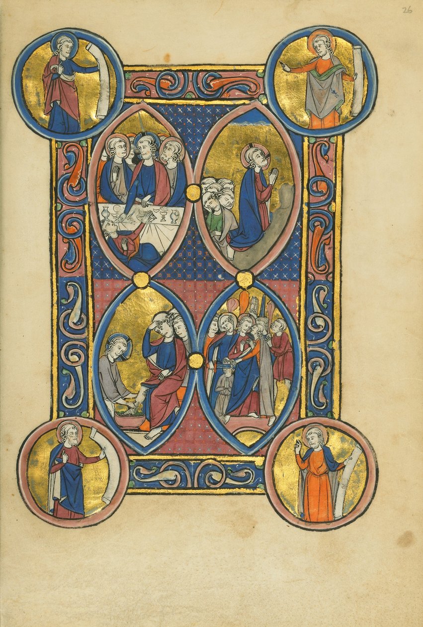 Ostatnia Wieczerza; Chrystus umywający nogi apostołom; Agonia w Ogrójcu; Zdrada Chrystusa autorstwa Unknown artist