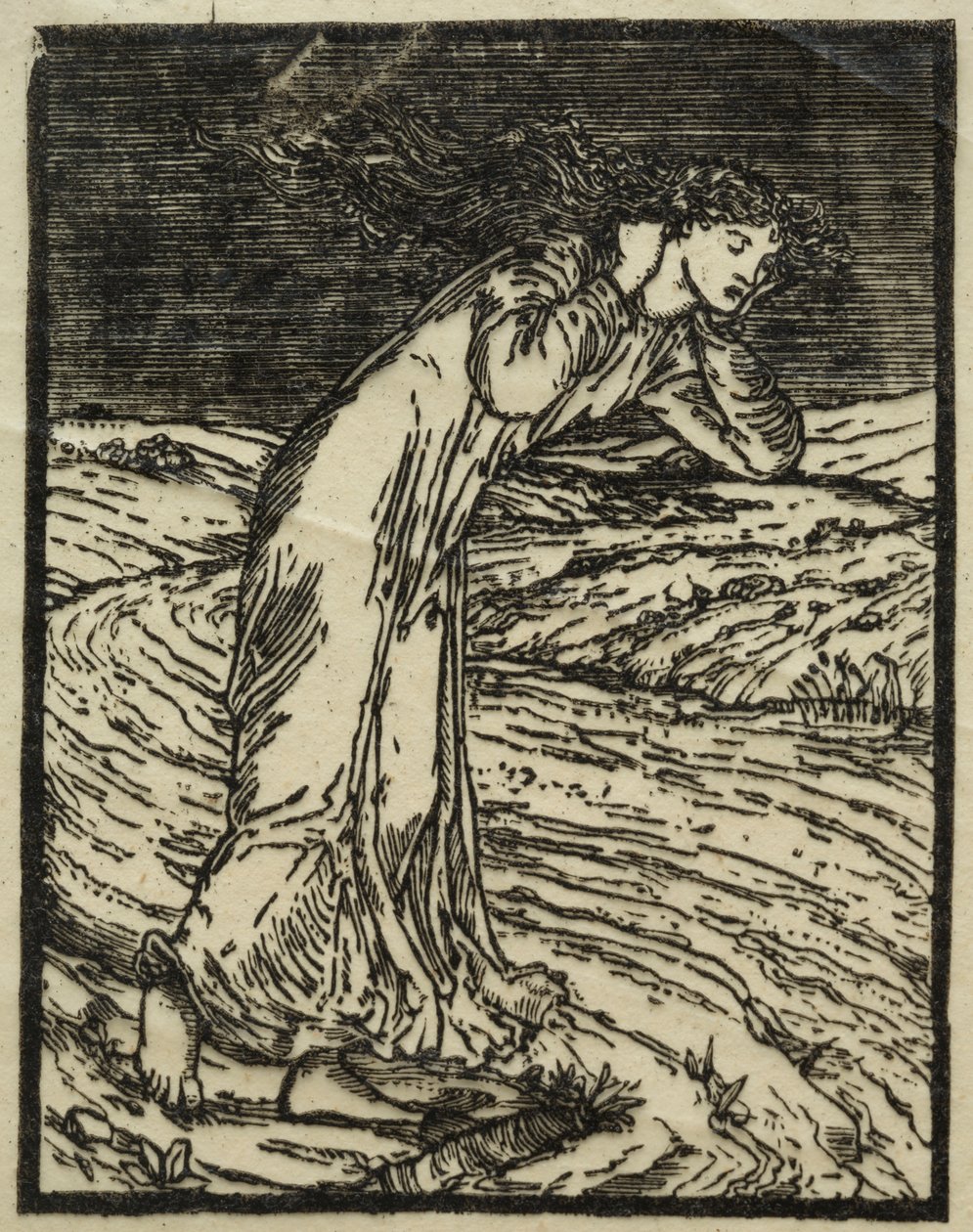 Legenda Kupidyna i Psyche: Kobieta płacząca nad strumieniem autorstwa Unknown artist