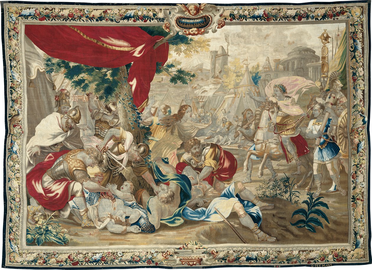 Masakra w Jerozolimie, z Opowieści o Tytusie i Wespazjanie autorstwa Unknown artist